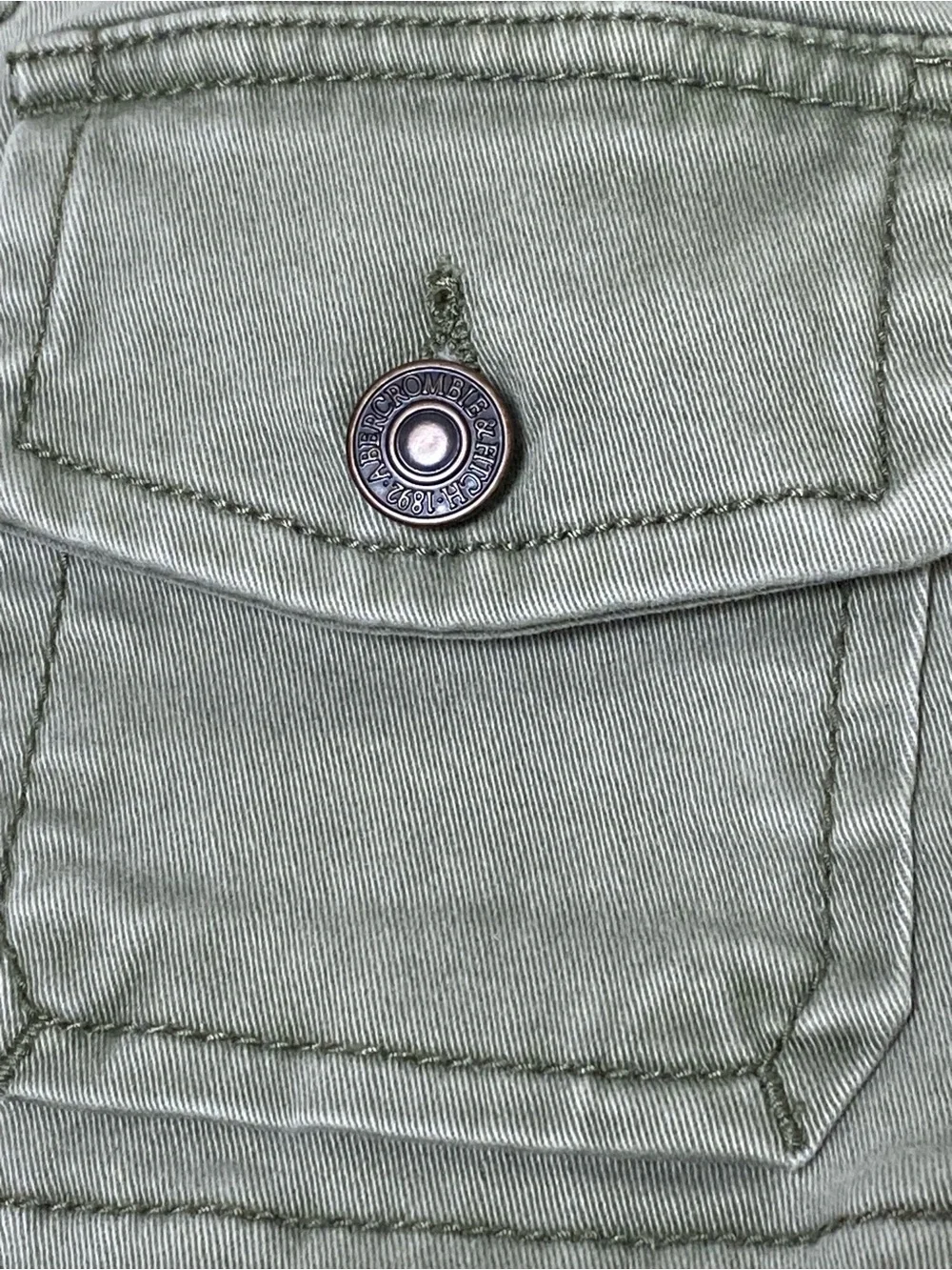 Abercrombie & Fitch Olive Green Cargo Utility Shorts Size 8 W29 Cuffed Casual